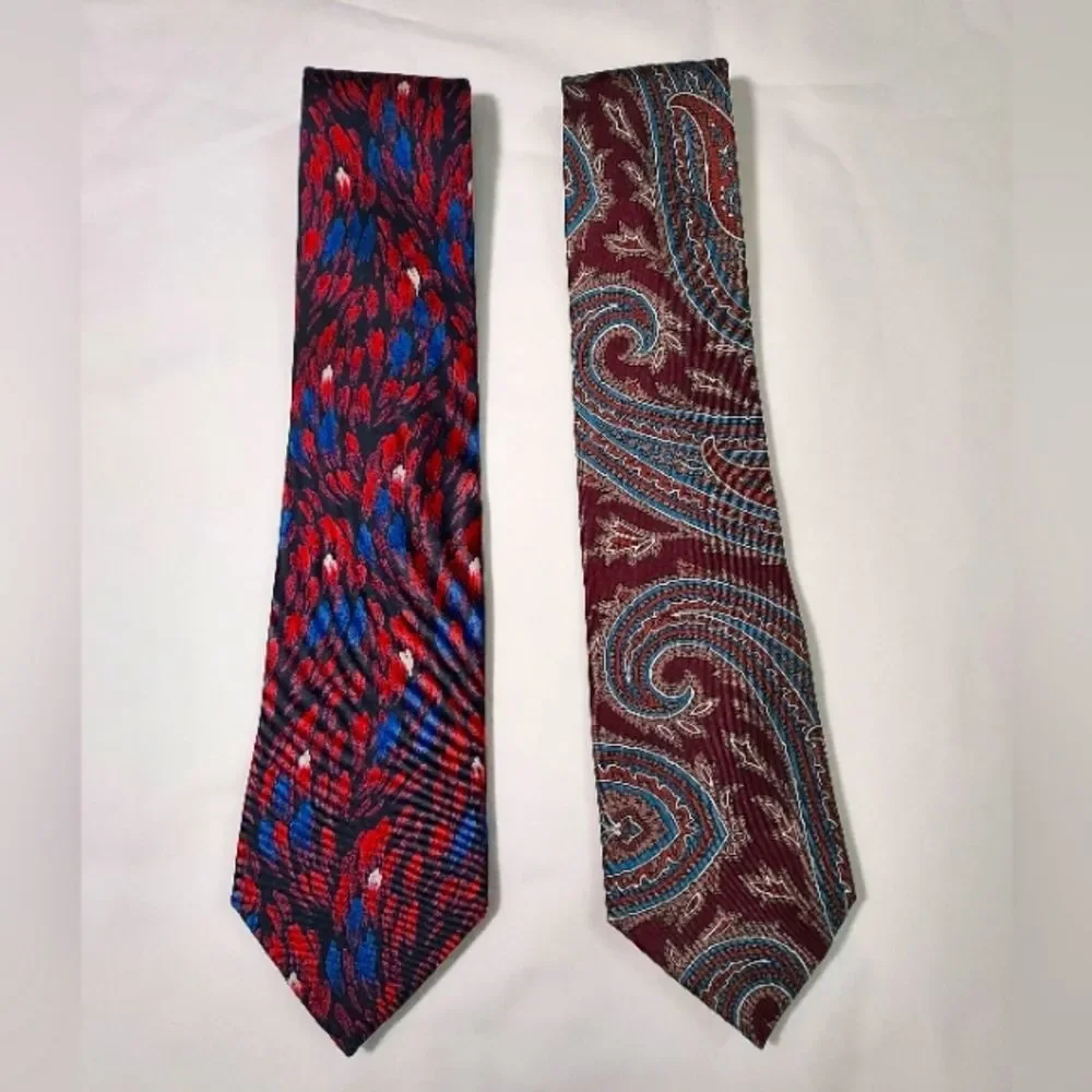 Christian Dior Silk Abstract Paisley Tie Bundle